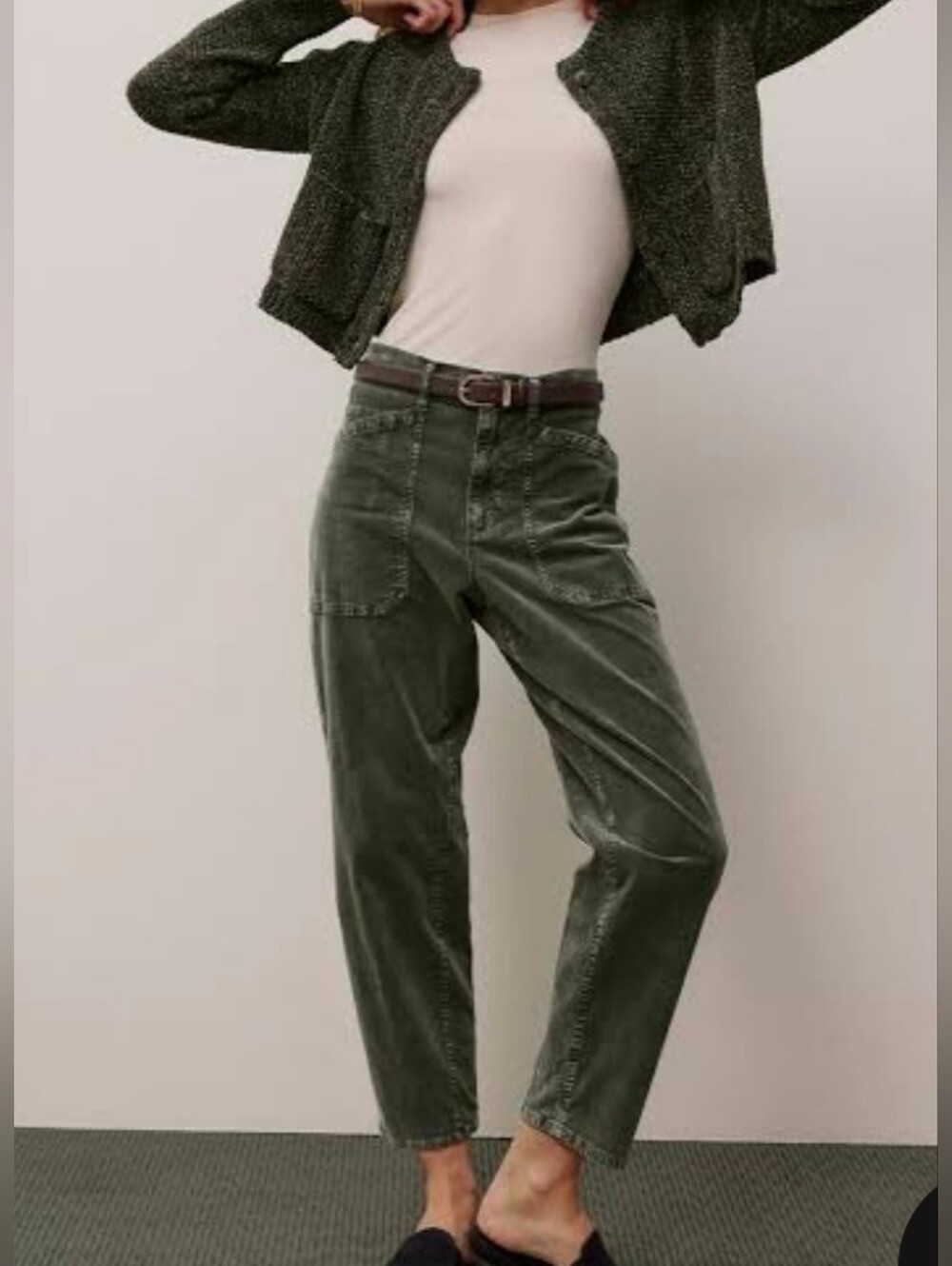 NWT Splendid Carissa Corduroy Utility Pants In Green Spruce Fall Weather Wear